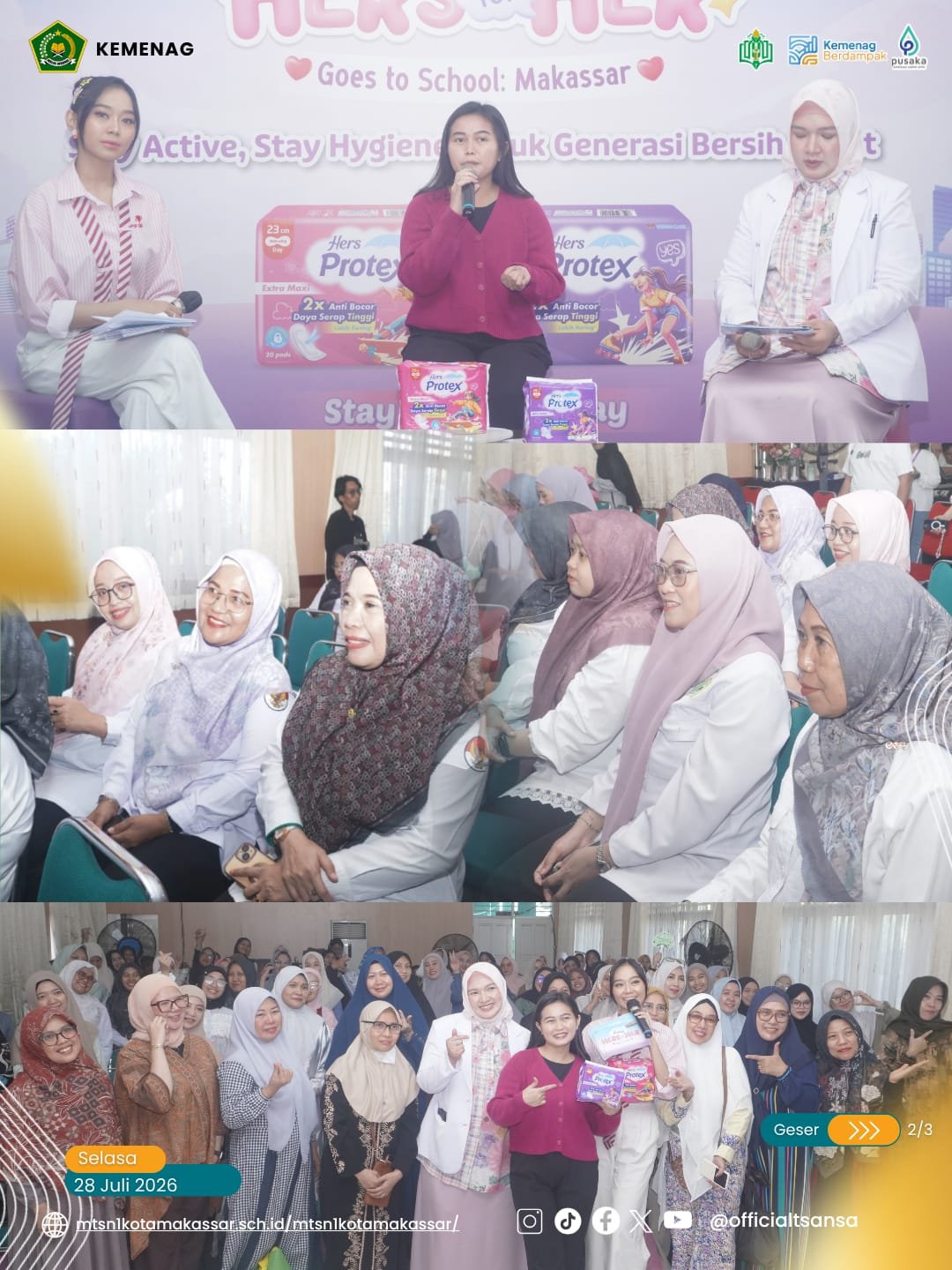 MTsN 1 Kota Makassar Jadi Tuan Rumah "Hers for Her" Goes to School Roadshow, Edukasi Kesehatan Menstruasi bagi Murid dan Orang Tua