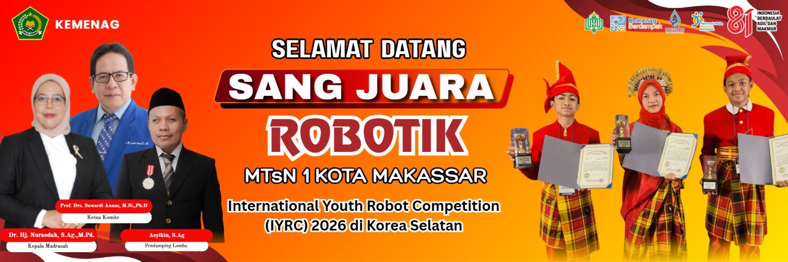 Tampil Excellent di IYRC 2026 Korea, MTsN 1 Kota Makassar Raih Silver Medal dan Ukir Prestasi Robotik Internasional