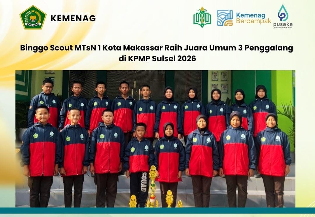 Binggo Scout MTsN 1 Kota Makassar Raih Juara Umum 3 Penggalang di KPMP Sulsel 2026